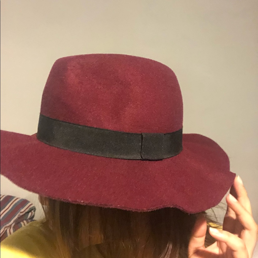 New Burgundy Wool Fedora Hat - Picture 13 of 15